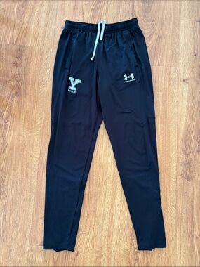 Under Armour Black Jogger Pants with White Drawstring and Yale Logo Size Medium
